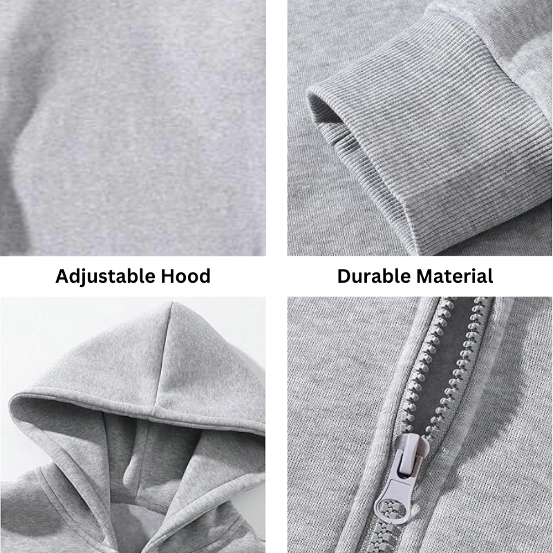 "Grizzly" Durable Zip Up Hoodie